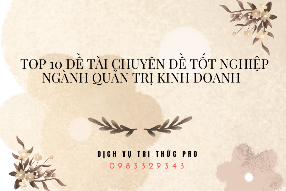 đề tài chuyên đề tốt nghiệp ngành quản trị kinh doanh