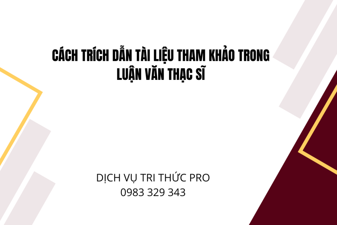 Trích dẫn tài liệu tham khảo trong luận văn thạc sĩ